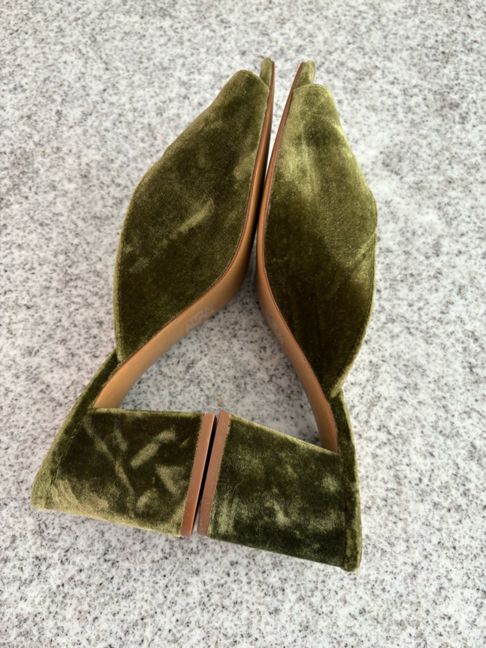 Madewell green velvet slide heels *FLAW* size 10 - Picture 10 of 12